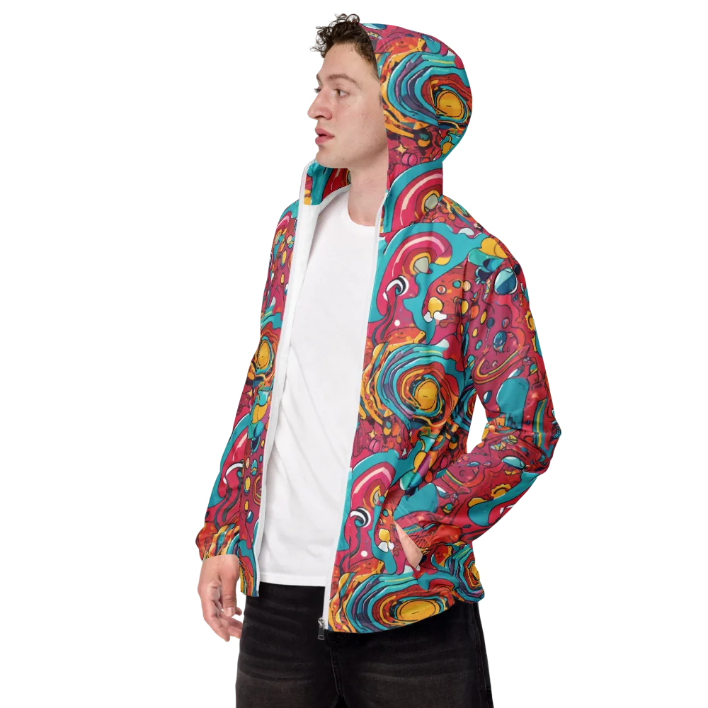 Neon Orbit Bazaar on Men's Windbreaker — Left Front