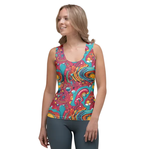 Neon Orbit Bazaar on a Women's Tank Top