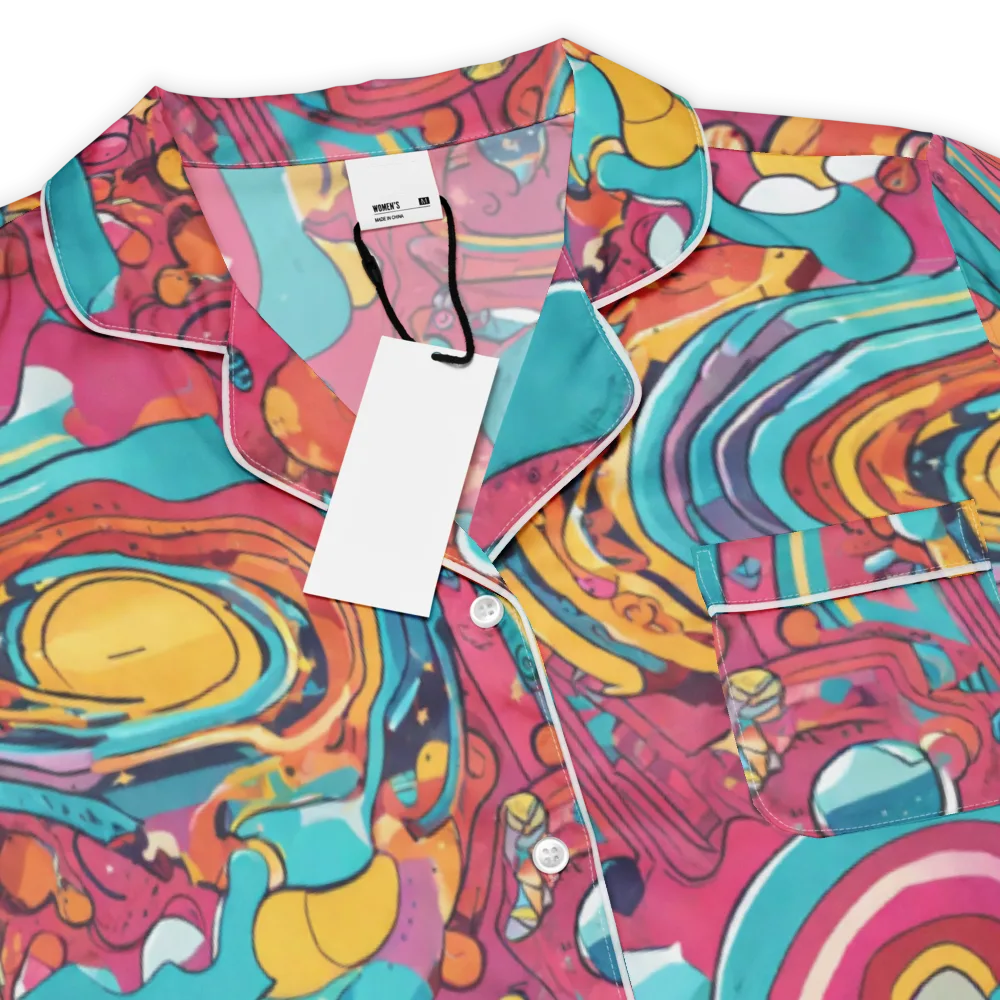 Neon Orbit Bazaar on Women's Short Sleeve Pajama Top — Product details