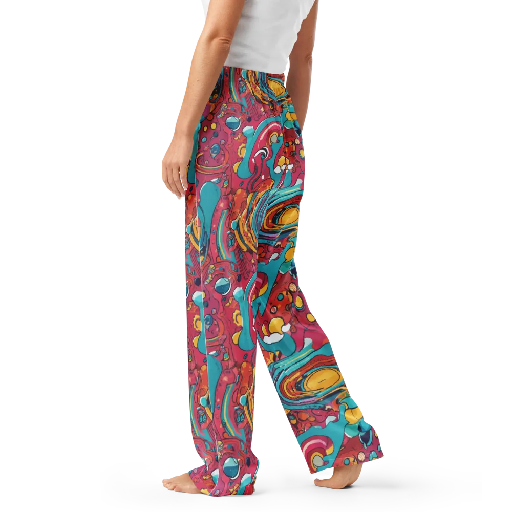 Neon Orbit Bazaar on Women's Pajama Pants — Left