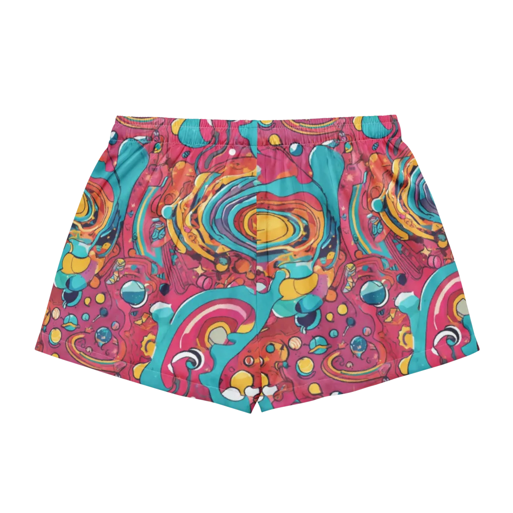 Neon Orbit Bazaar on Women's Pajama Shorts — Back