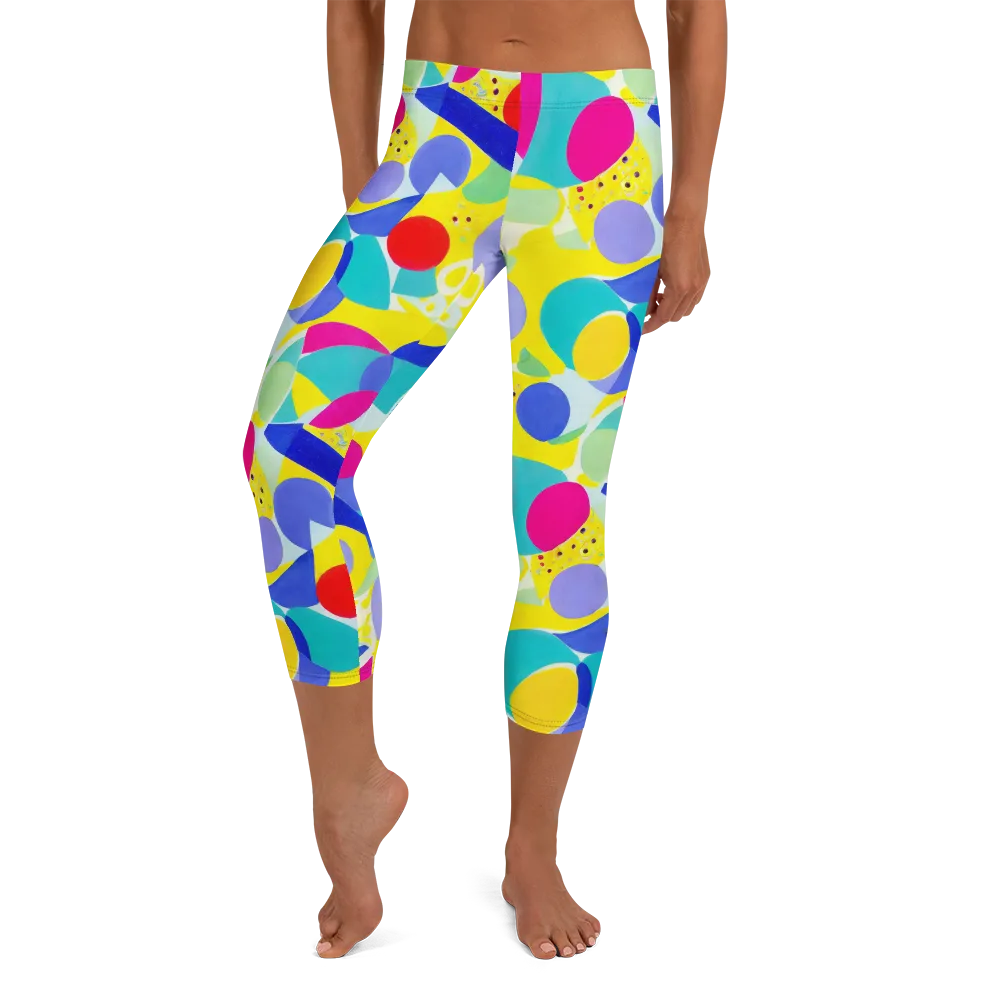 Sunlit Kaleidoscope on Capri Leggings — Front