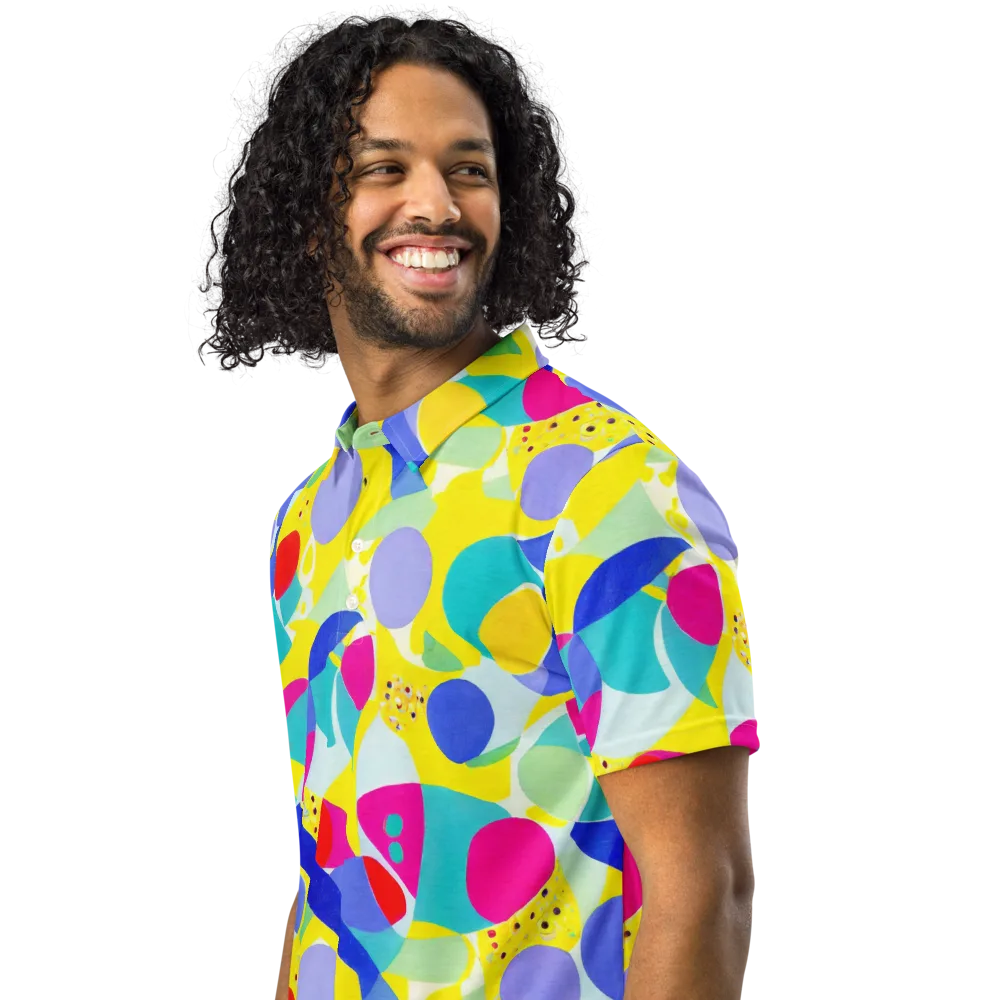 Sunlit Kaleidoscope on Men's Slim Fit Polo Shirt — Left Front