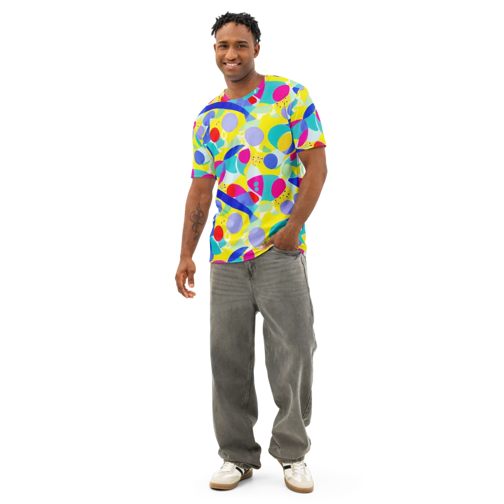 Sunlit Kaleidoscope on Men's Cotton Crew Neck T-Shirt — Front