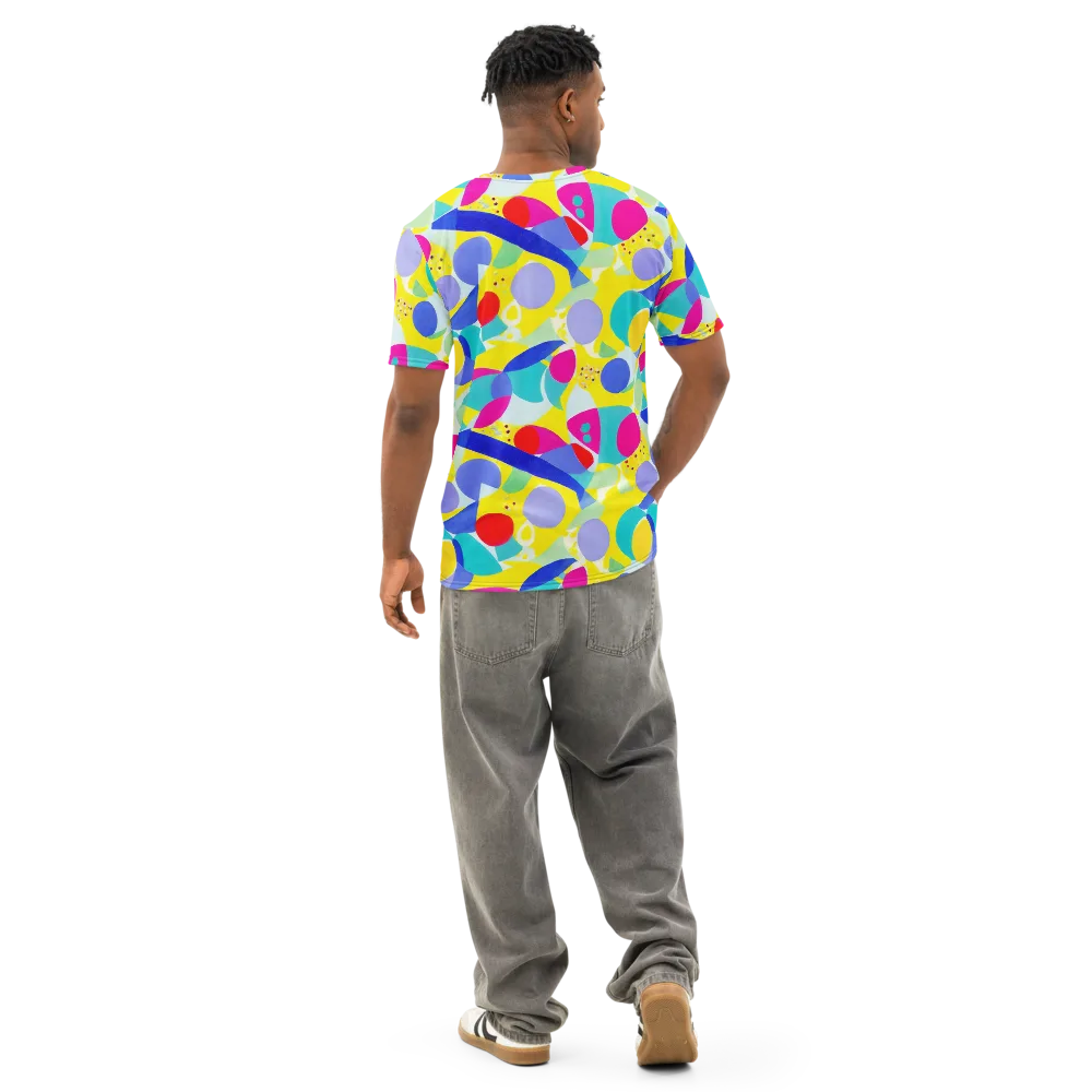 Sunlit Kaleidoscope on Men's Cotton Crew Neck T-Shirt — Back