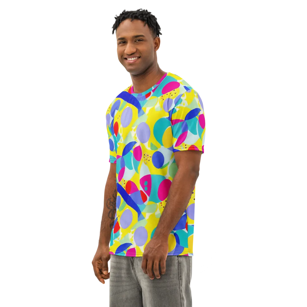 Sunlit Kaleidoscope on Men's Cotton Crew Neck T-Shirt — Left Front