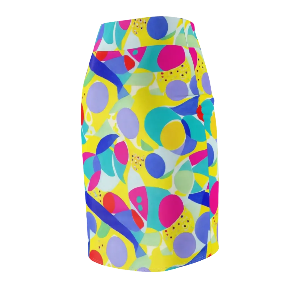 Sunlit Kaleidoscope on Pencil Skirt — Back Side