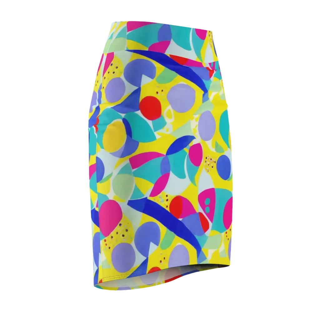 Sunlit Kaleidoscope on Pencil Skirt — Front Side