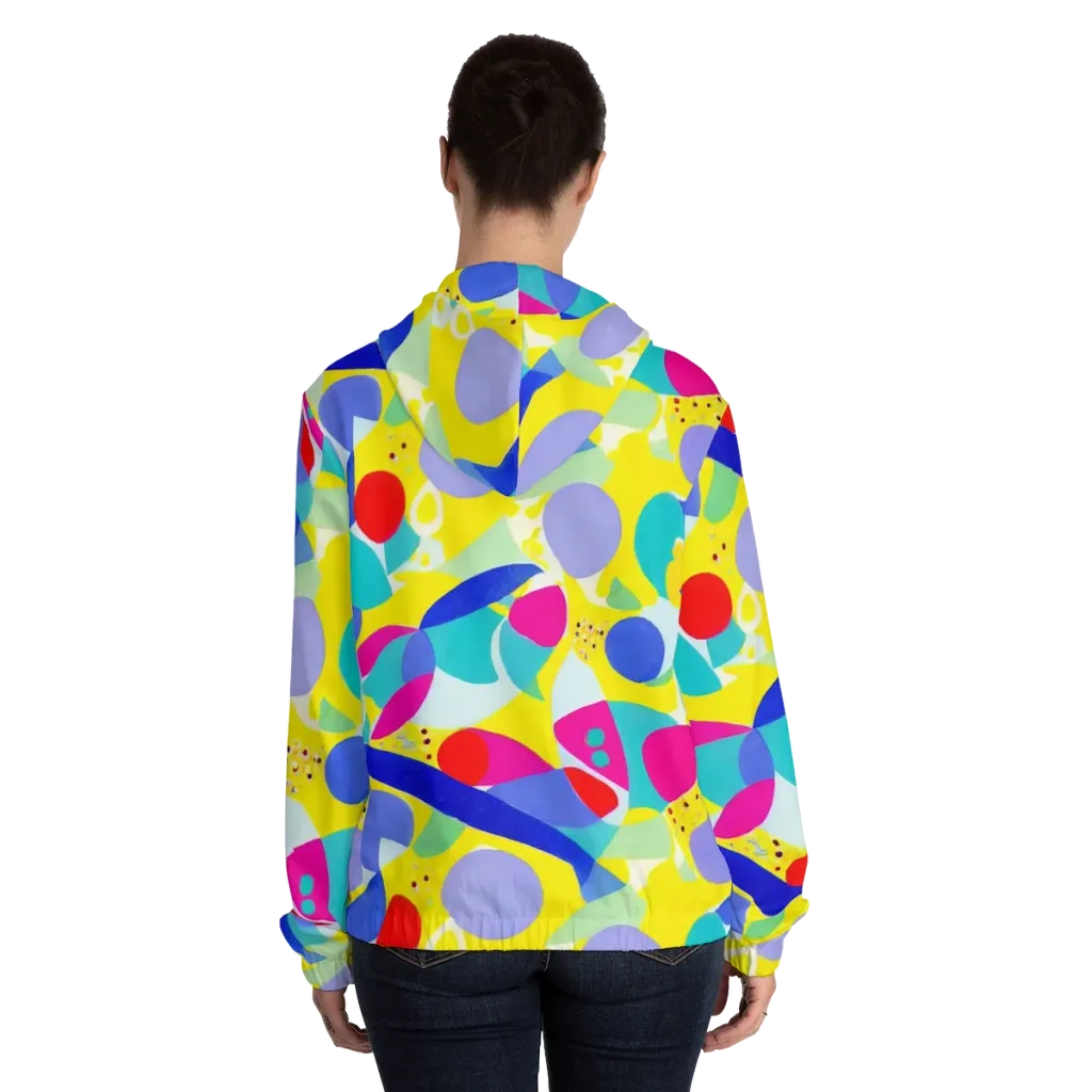 Sunlit Kaleidoscope on Women's Full-Zip Hoodie — Back On Person