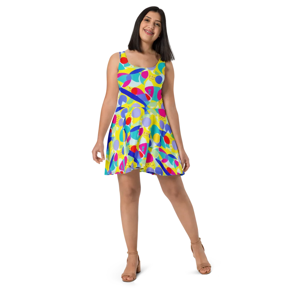 Sunlit Kaleidoscope on Skater Dress — Front