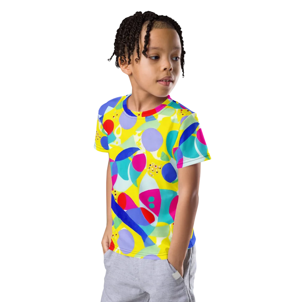Sunlit Kaleidoscope on Kids Crew Neck T-Shirt — Left Front