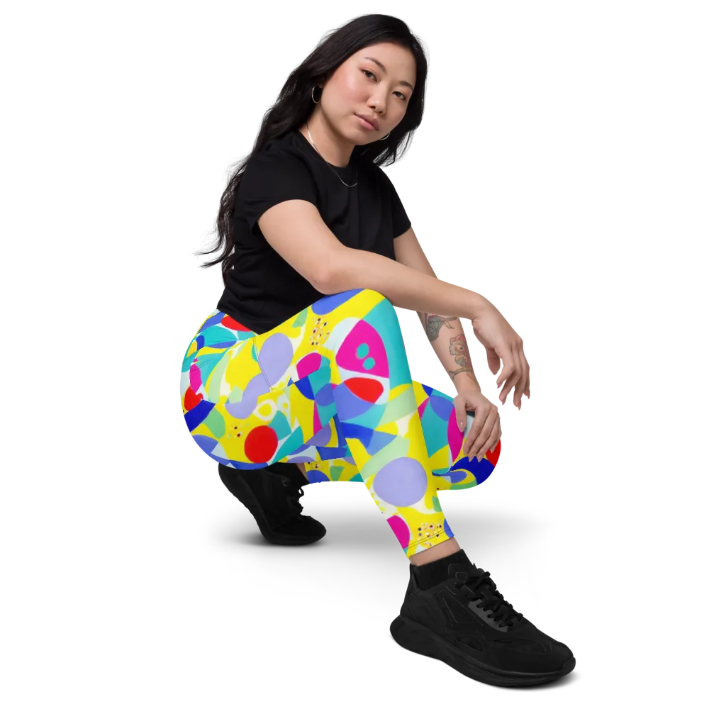 Sunlit Kaleidoscope on Leggings with Pockets — Right Front