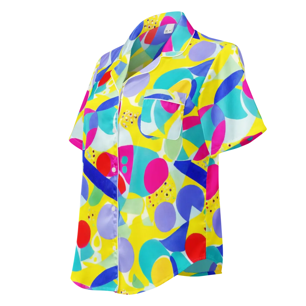 Sunlit Kaleidoscope on Women's Short Sleeve Pajama Top — Left Front