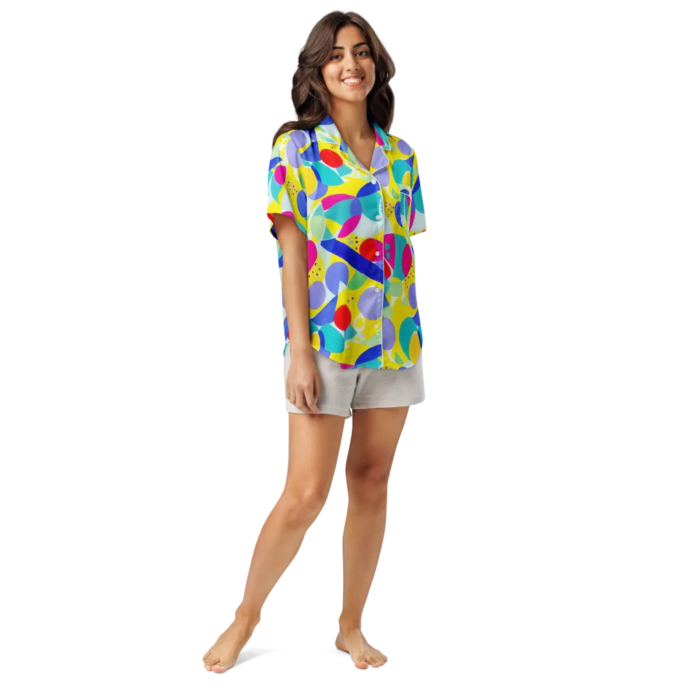Sunlit Kaleidoscope on Women's Short Sleeve Pajama Top — Front