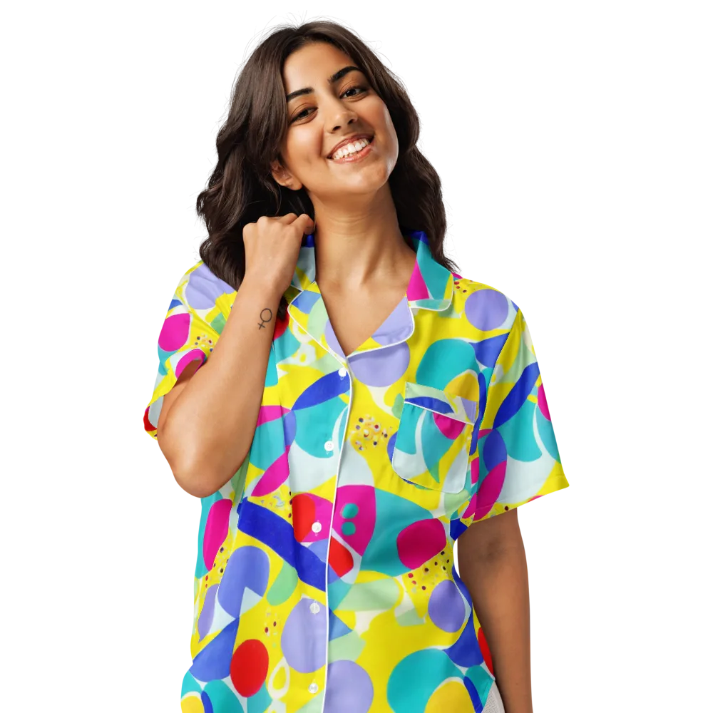 Sunlit Kaleidoscope on Women's Short Sleeve Pajama Top — Front