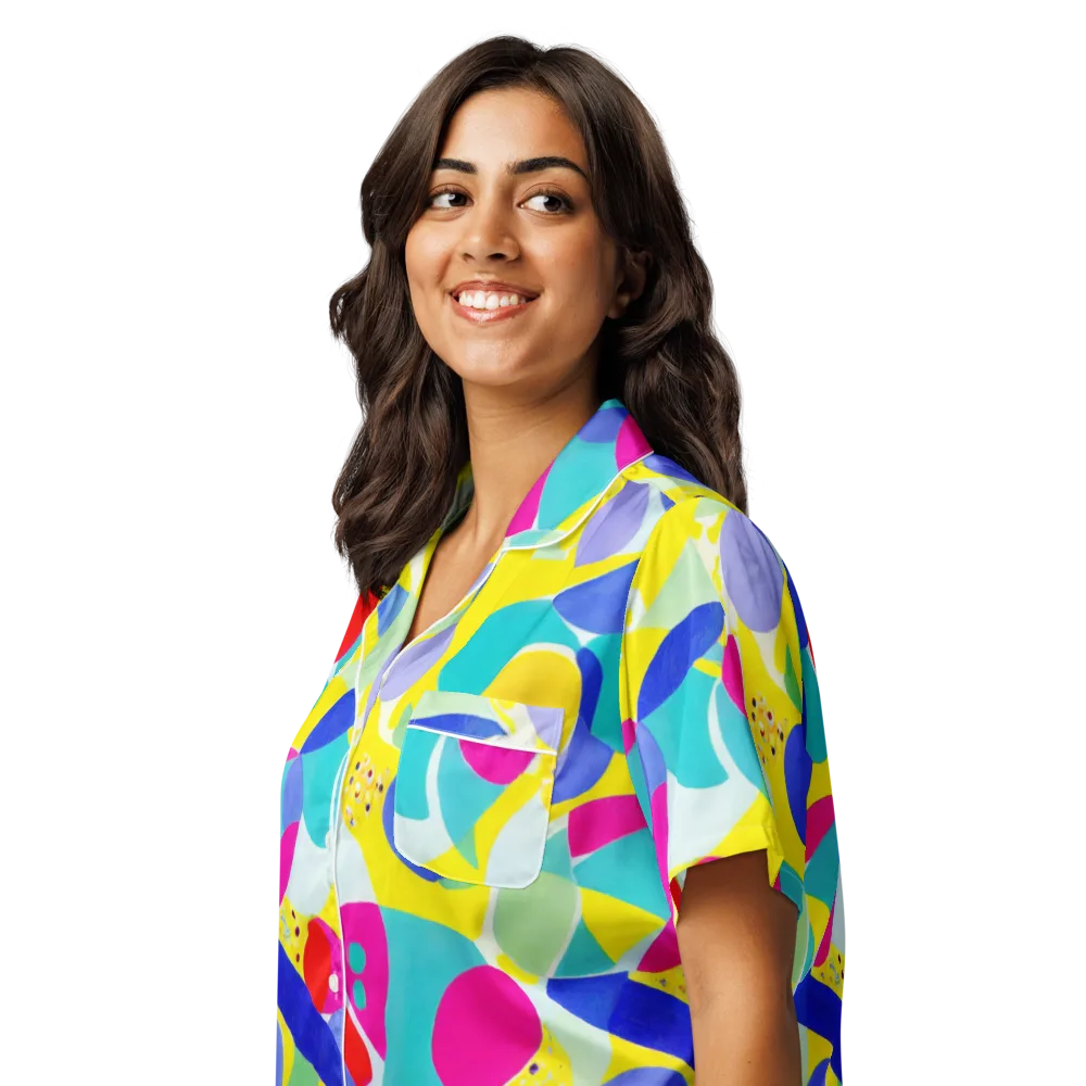 Sunlit Kaleidoscope on Women's Short Sleeve Pajama Top — Left Front