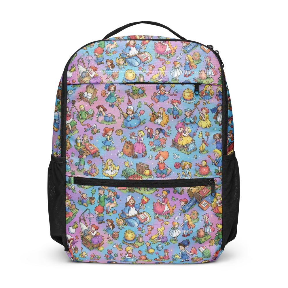 Storybook Scramble on Utility Backpack — Front