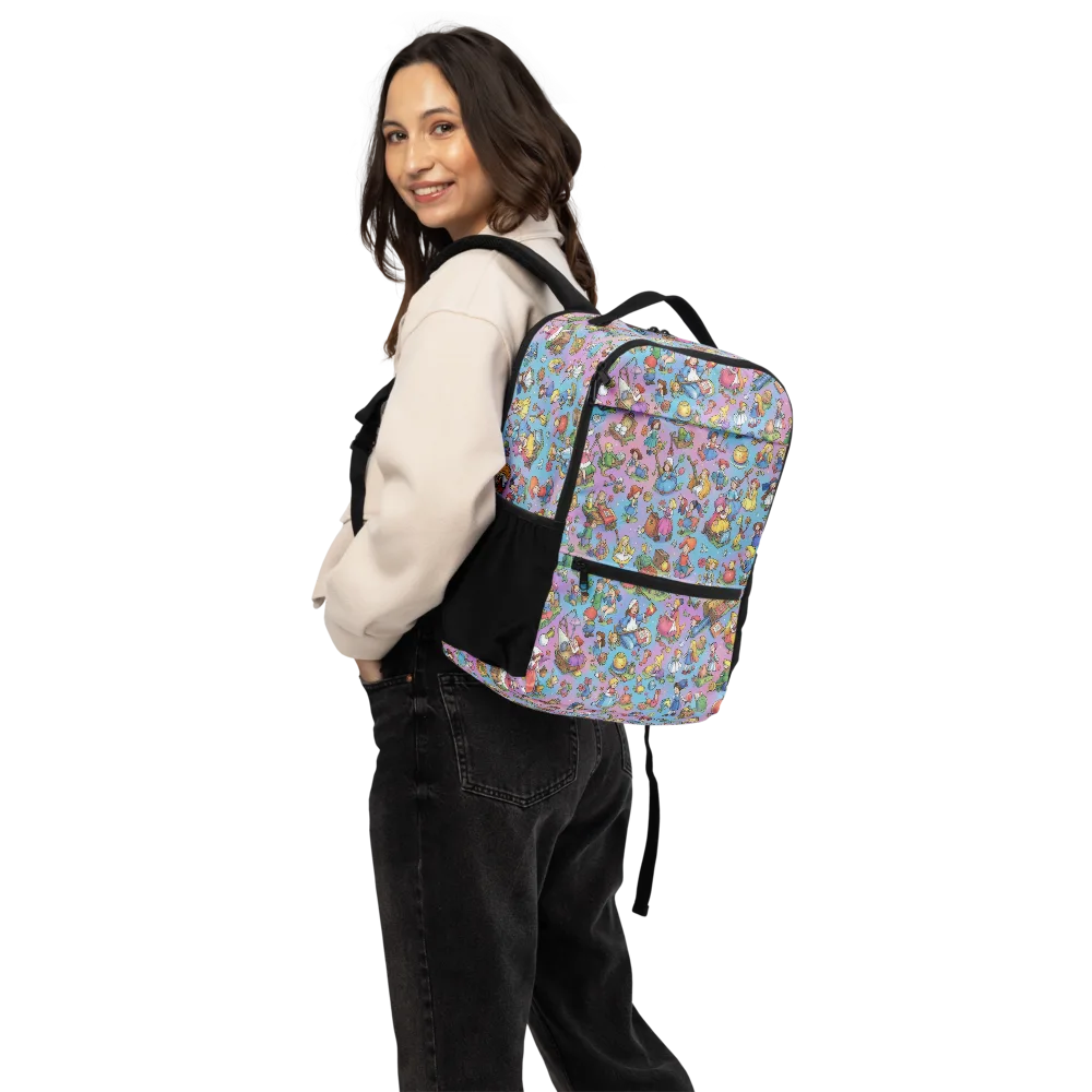 Storybook Scramble on Utility Backpack — Back
