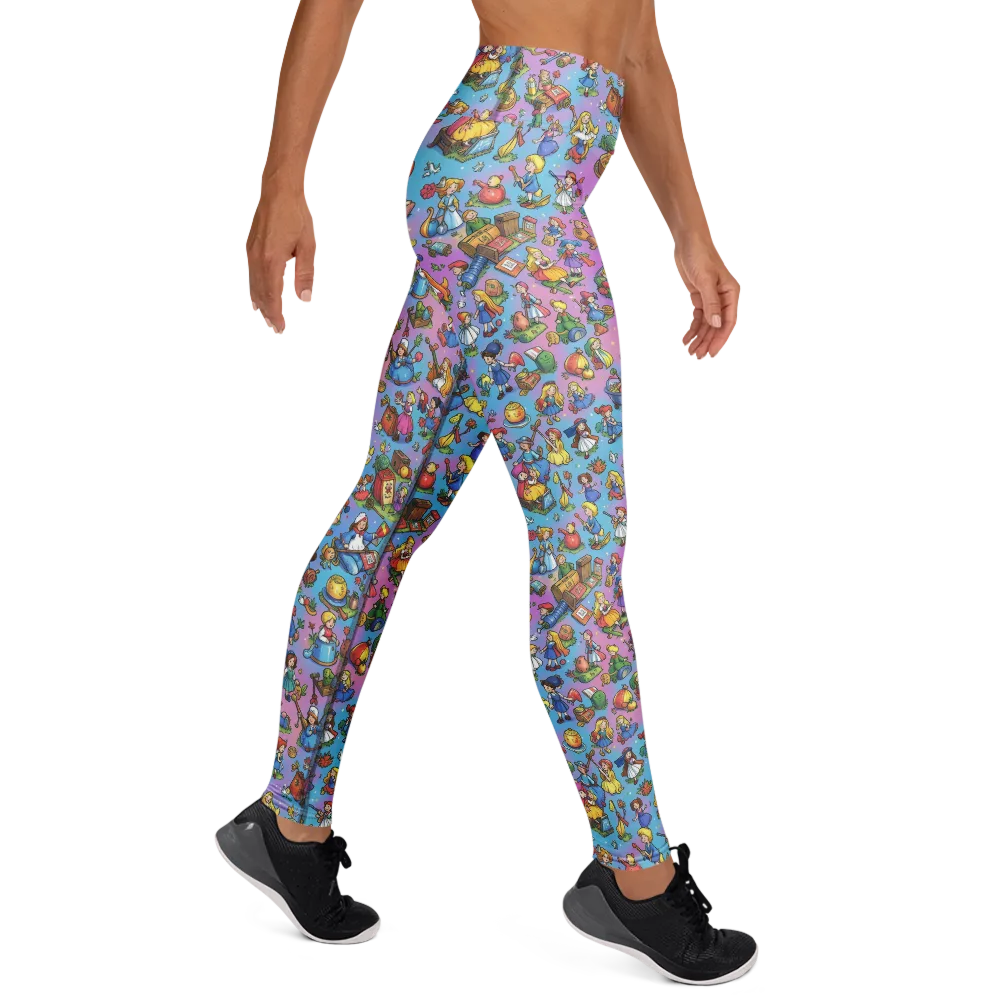Storybook Scramble on Yoga Leggings — Right