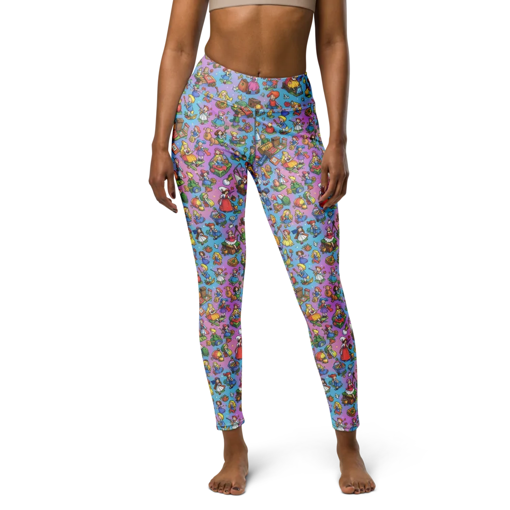 Storybook Scramble on Yoga Leggings — Front
