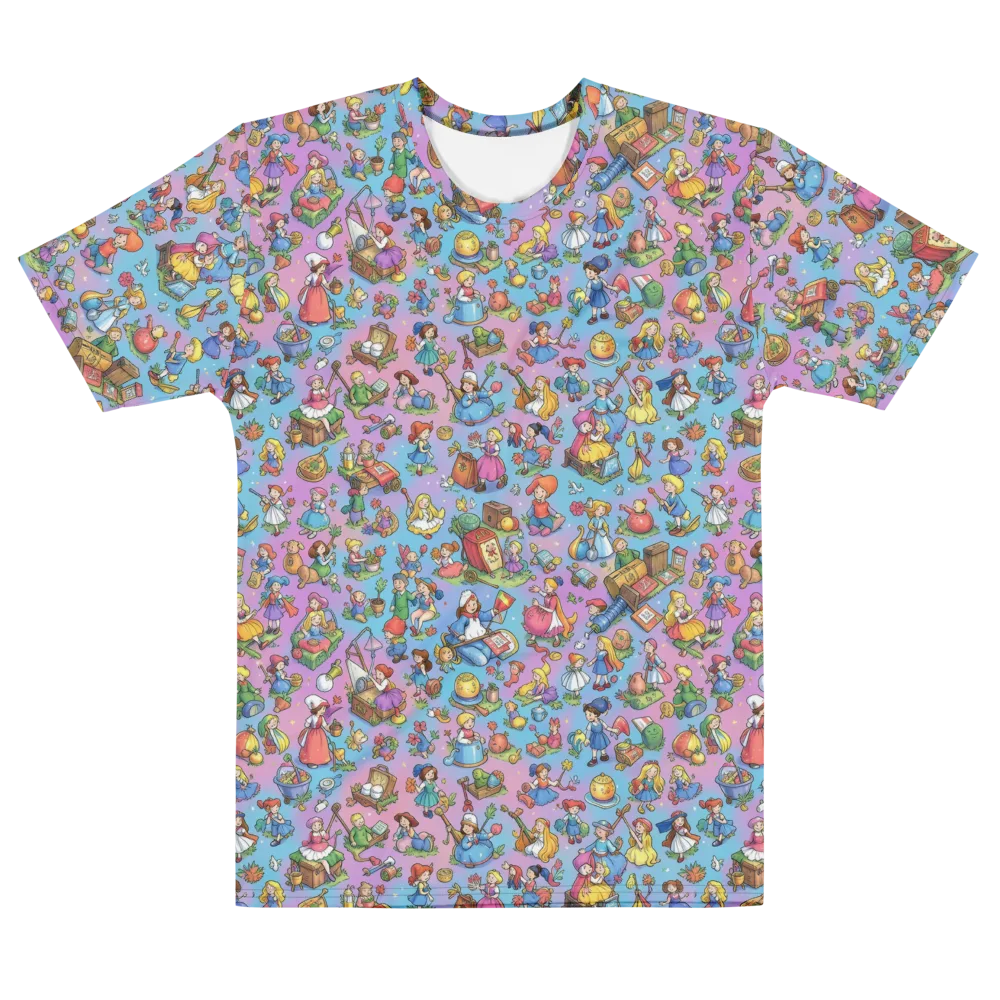 Storybook Scramble on Men's Cotton Crew Neck T-Shirt — Front