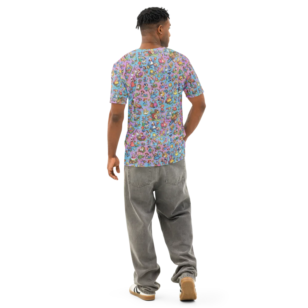 Storybook Scramble on Men's Cotton Crew Neck T-Shirt — Back