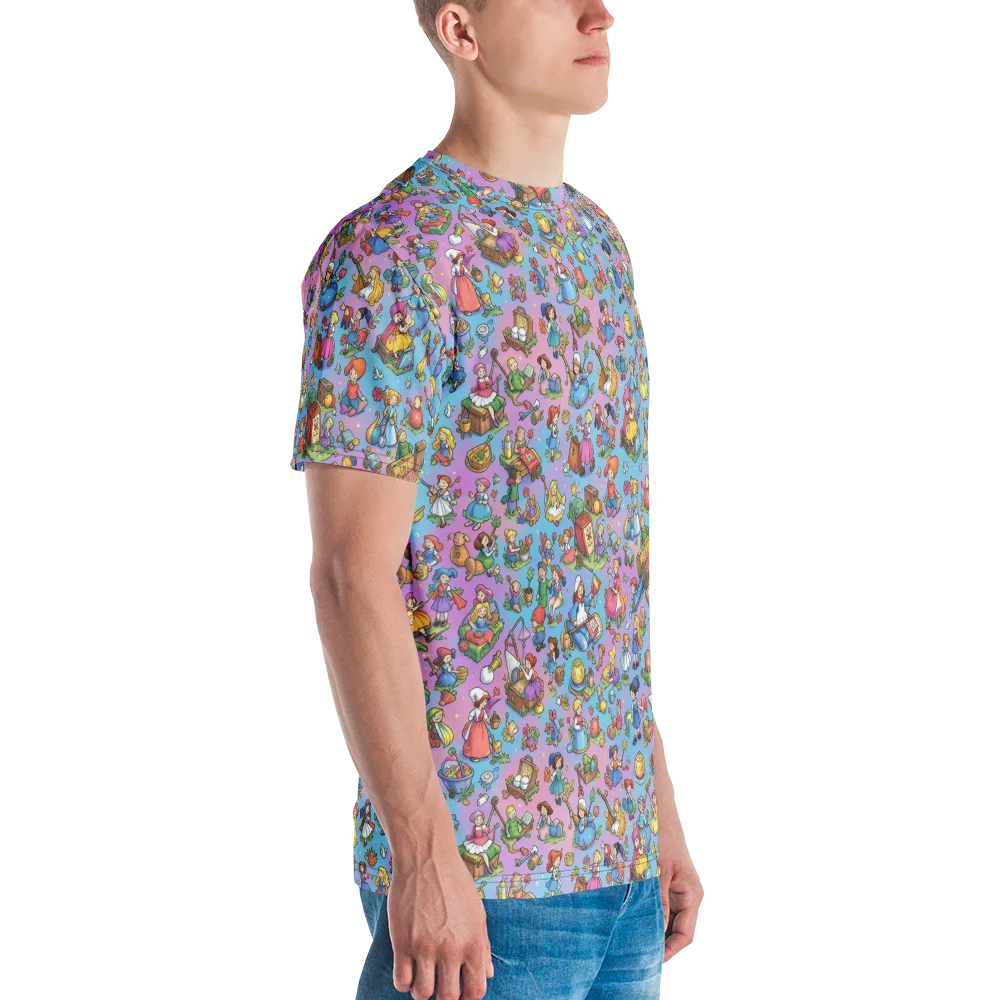 Storybook Scramble on Men's Crew Neck T-Shirt — Right