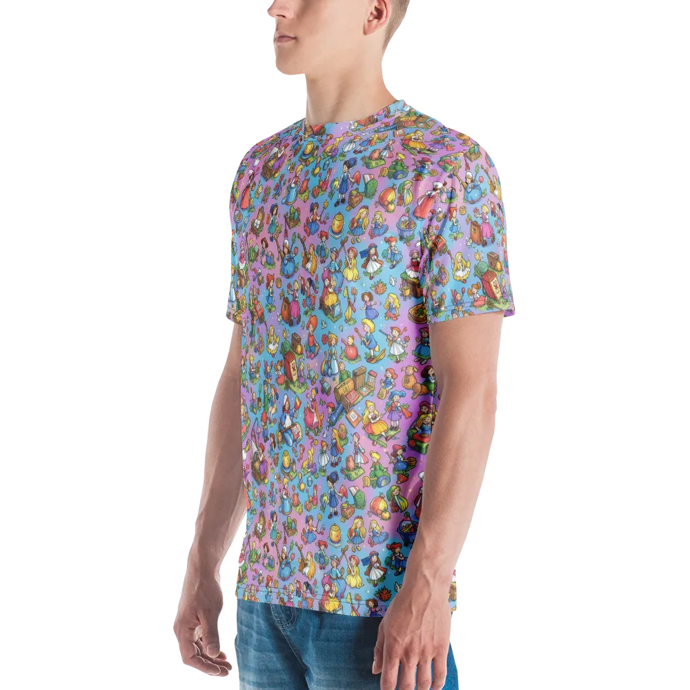 Storybook Scramble on Men's Crew Neck T-Shirt — Left