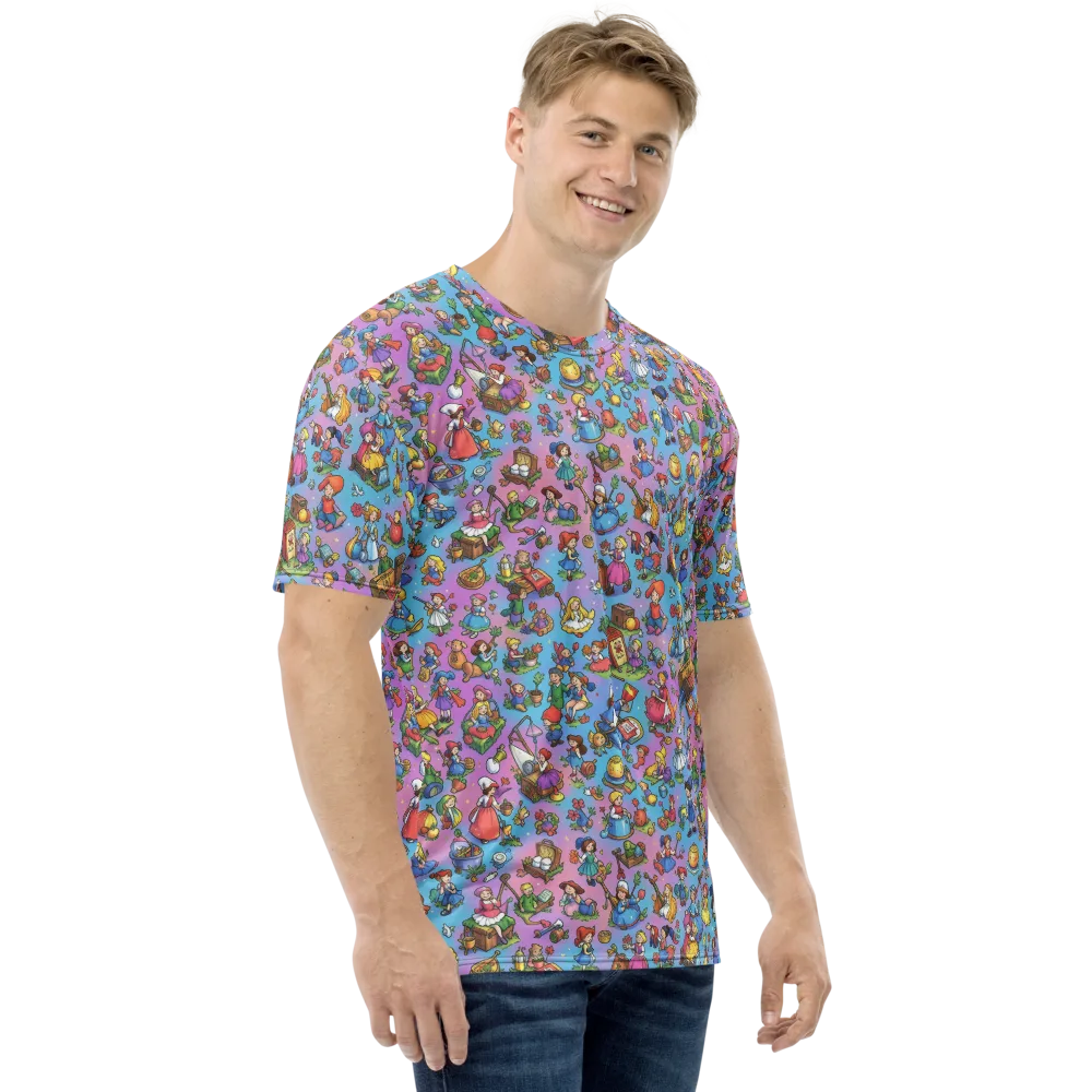 Storybook Scramble on Men's Crew Neck T-Shirt — Right