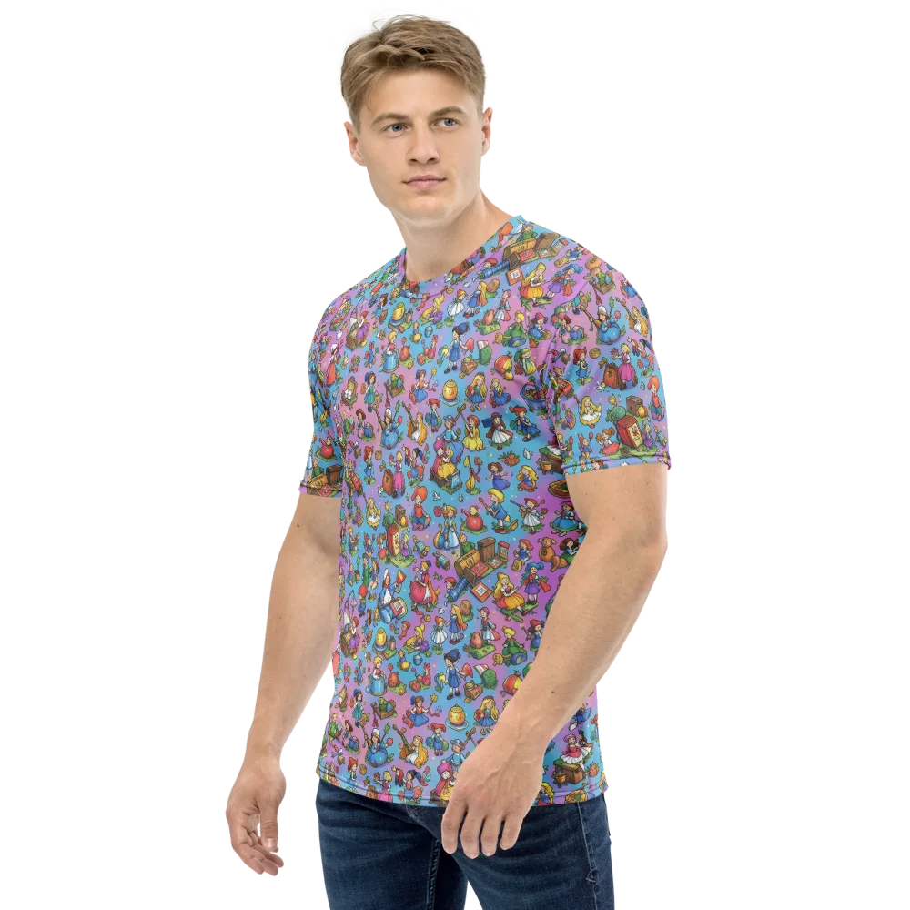 Storybook Scramble on Men's Crew Neck T-Shirt — Left