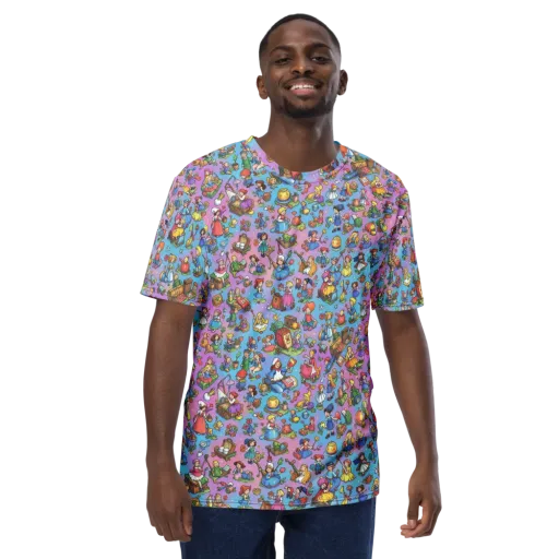 Storybook Scramble on a Men's Crew Neck T-Shirt