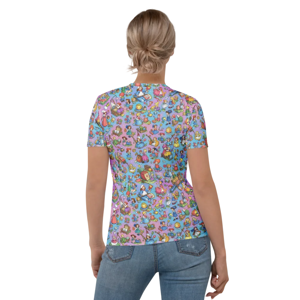 Storybook Scramble on Women's Crew Neck T-Shirt — Back