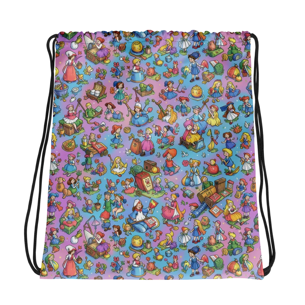 Storybook Scramble on Drawstring Bag — Photo