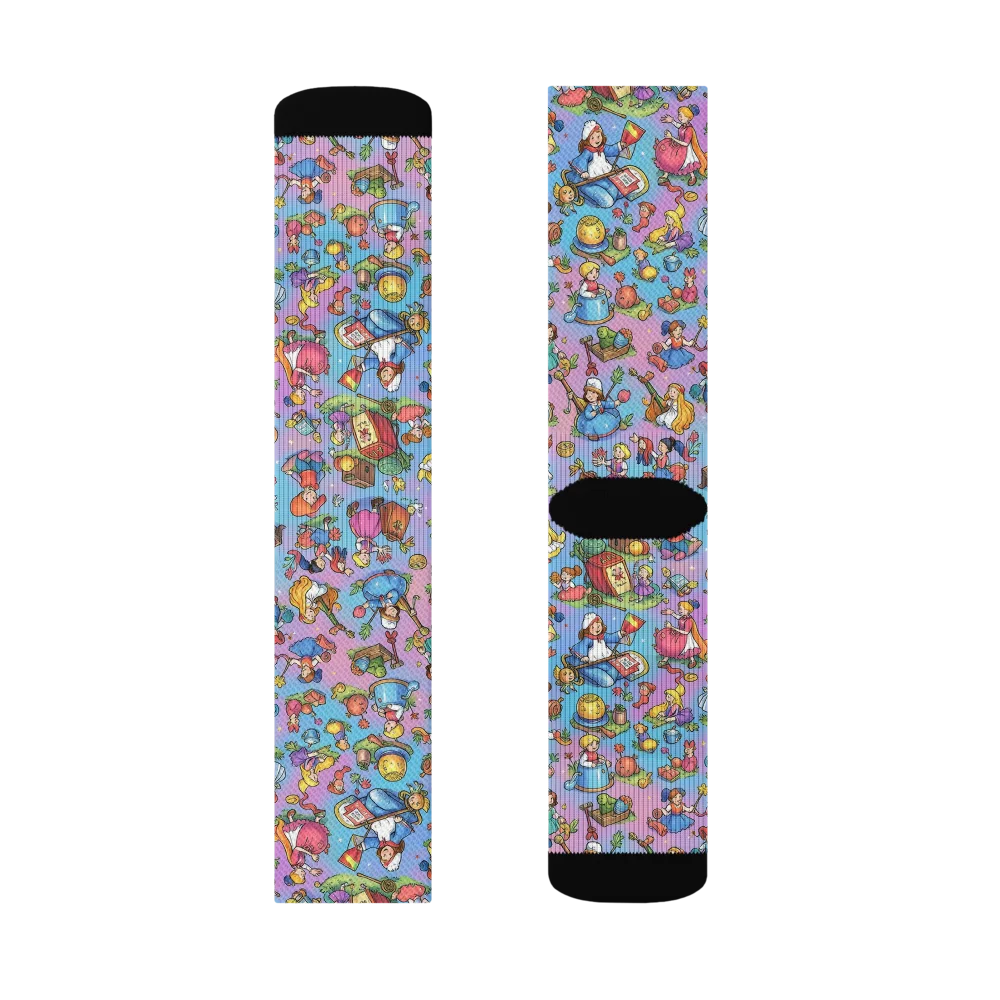 Storybook Scramble on Socks — Left Sock
