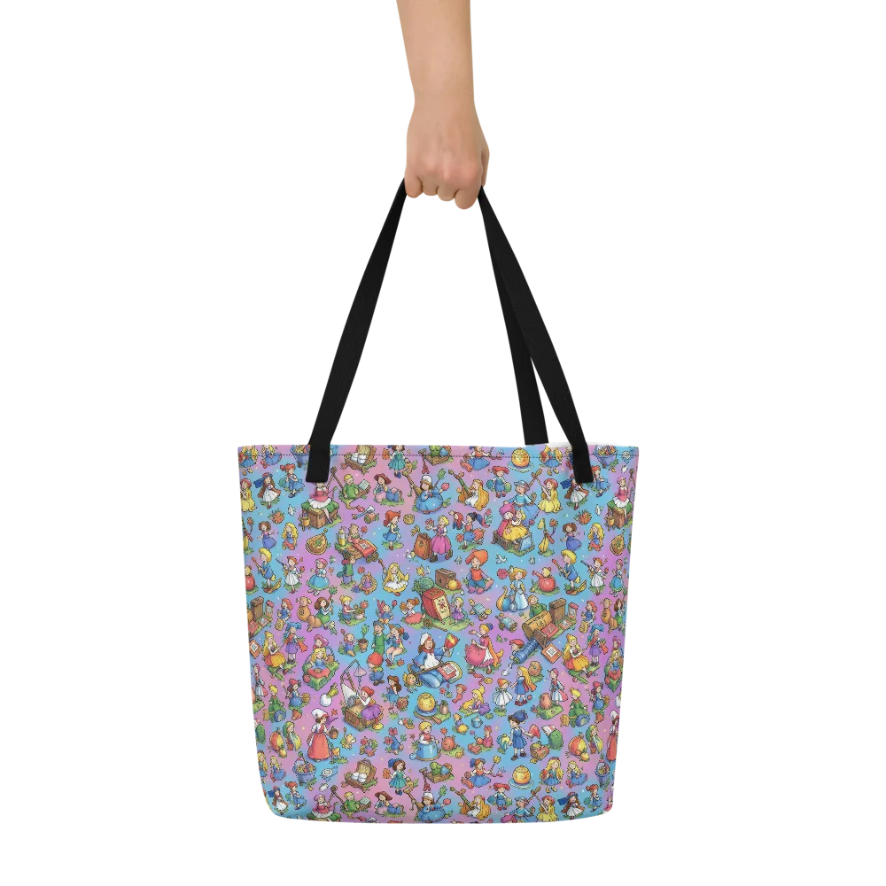 Storybook Scramble on Large Tote Bag W/ Pocket — Front