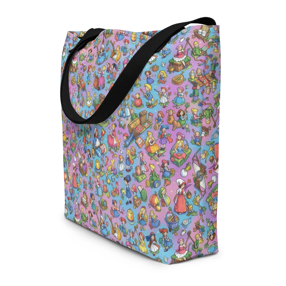Storybook Scramble on Large Tote Bag W/ Pocket — Front
