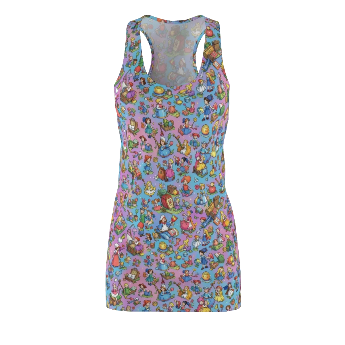 Storybook Scramble on Racerback Dress — Front