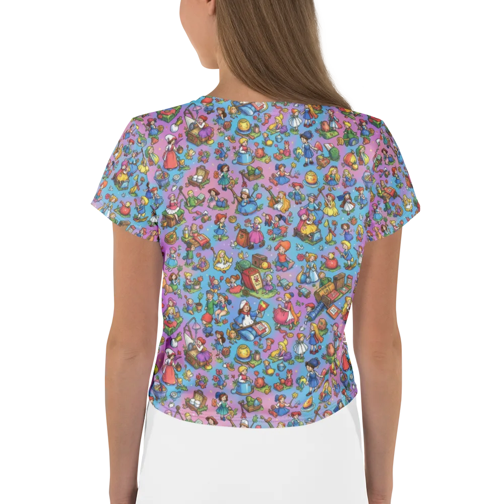 Storybook Scramble on Crop Tee — Back