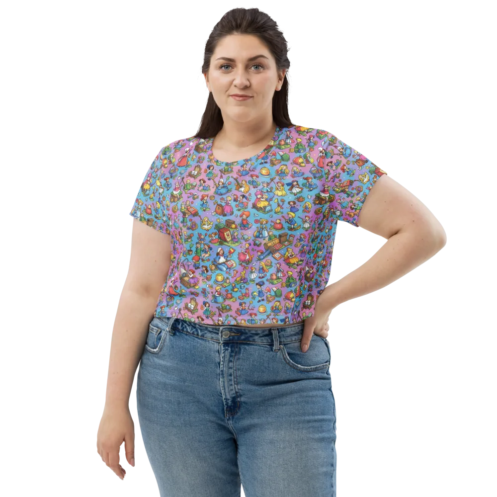 Storybook Scramble on Crop Tee — Front