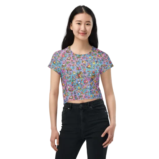 Storybook Scramble on a Crop Tee