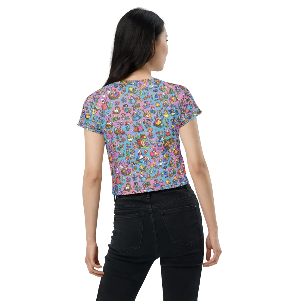 Storybook Scramble on Crop Tee — Back