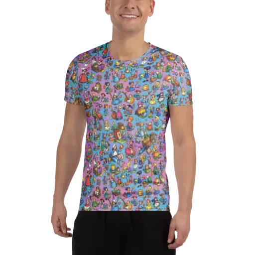 Storybook Scramble on a Men's Athletic T-Shirt