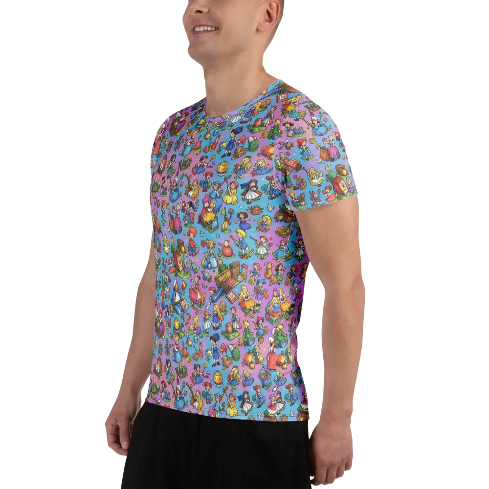 Storybook Scramble on Men's Athletic T-Shirt — Left