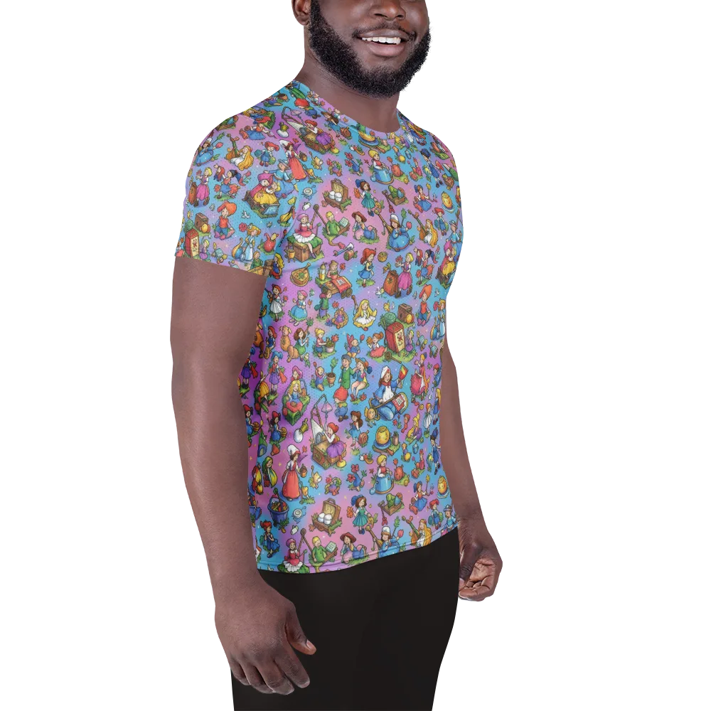 Storybook Scramble on Men's Athletic T-Shirt — Right