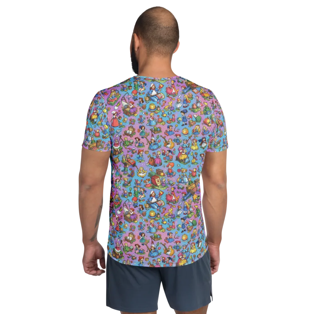 Storybook Scramble on Men's Athletic T-Shirt — Back