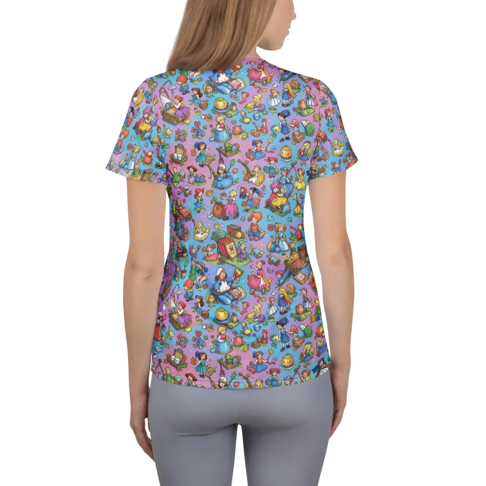 Storybook Scramble on Women's Athletic T-Shirt — Back