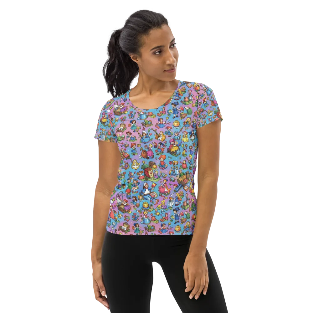Storybook Scramble on Women's Athletic T-Shirt — Front