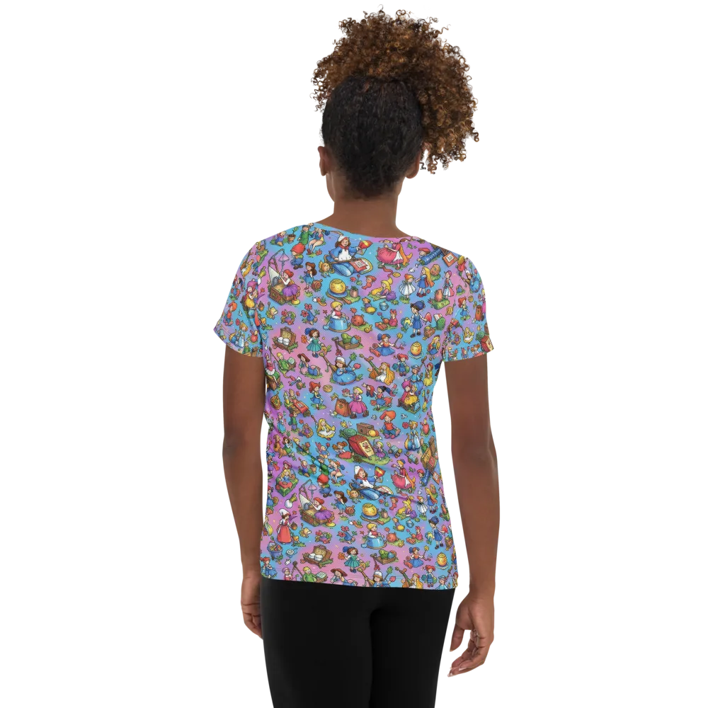 Storybook Scramble on Women's Athletic T-Shirt — Back
