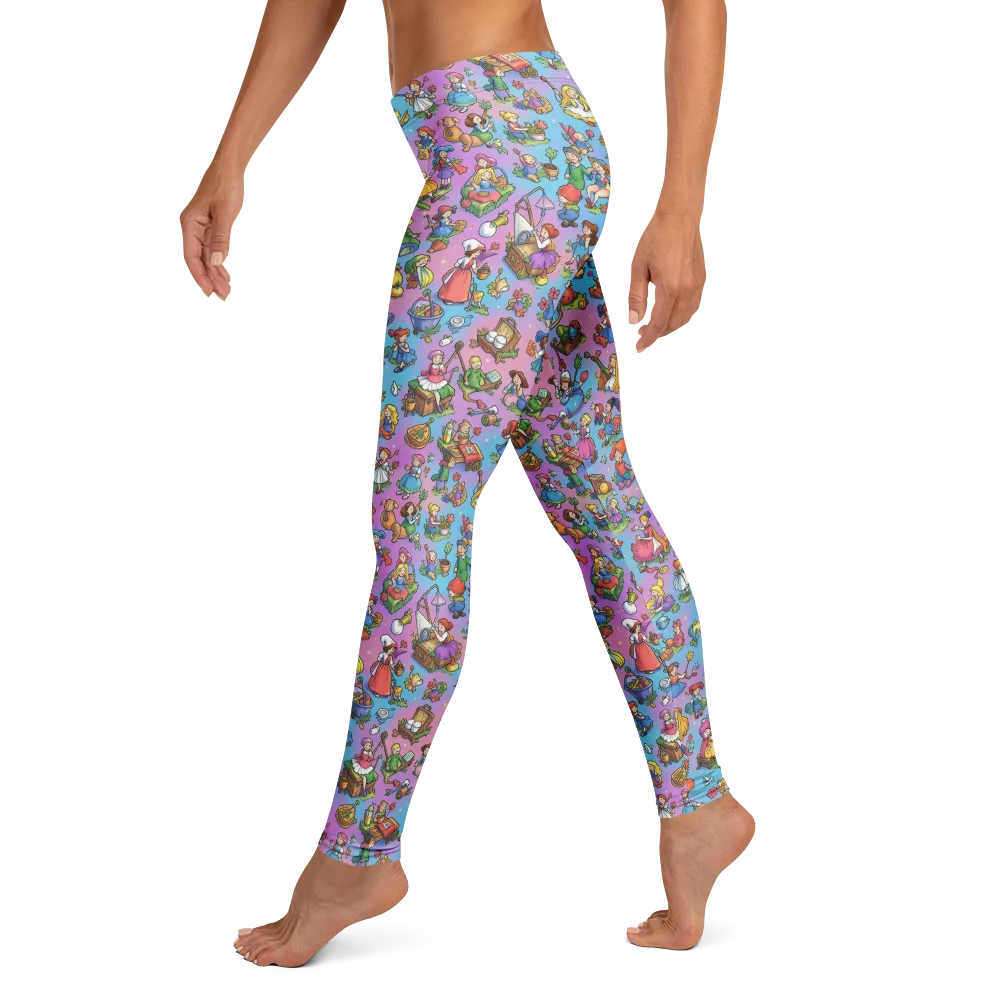 Storybook Scramble on Leggings — Left