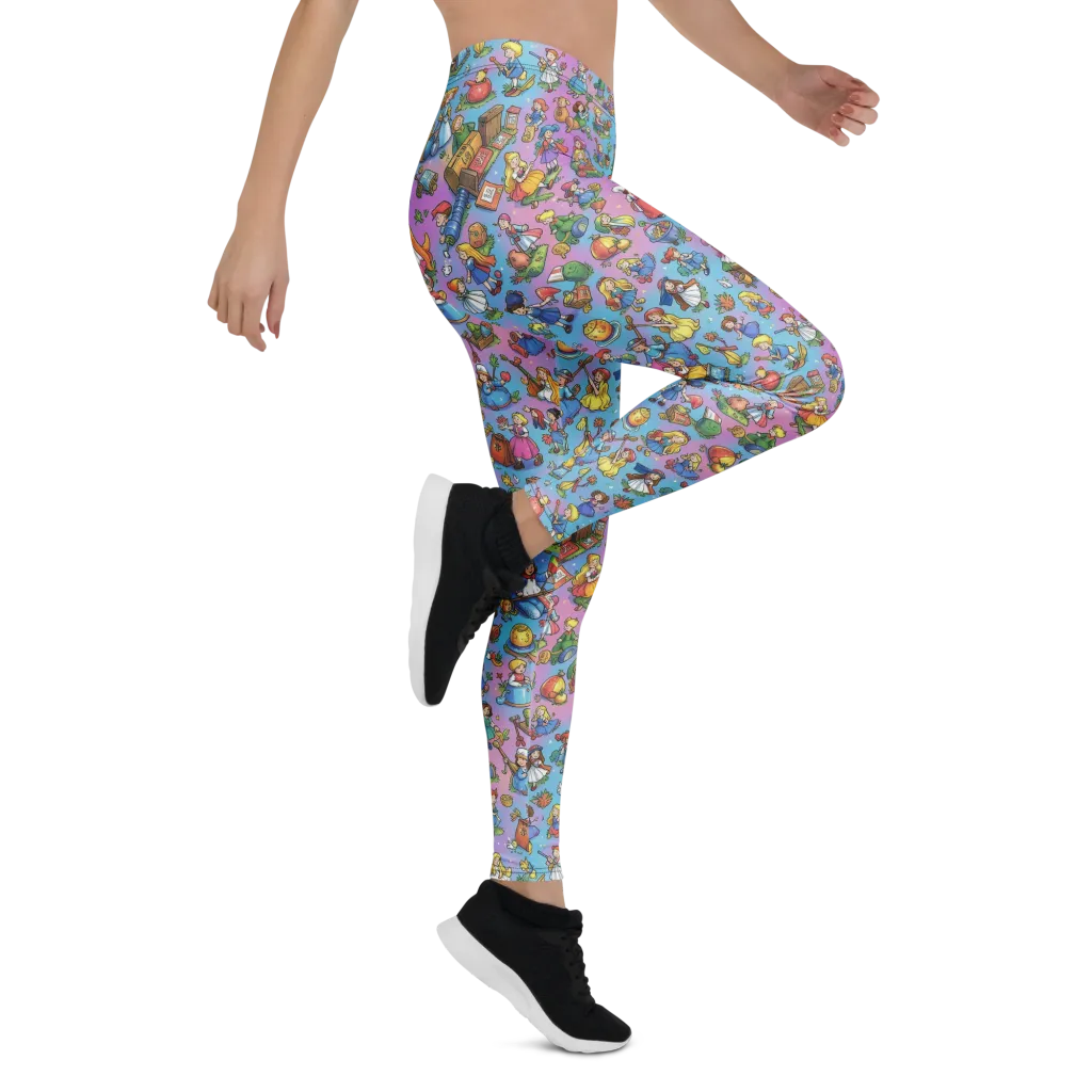 Storybook Scramble on Leggings — Right